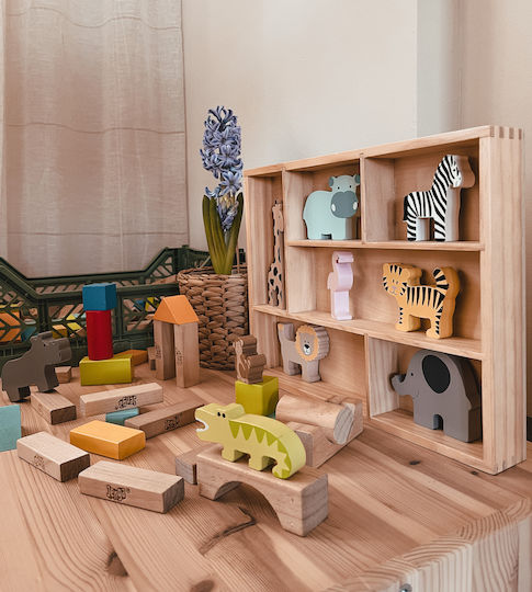 Jabadabado Ζωάκι Shelfs with Safari Animals από Ξύλο για 24+ Μηνών