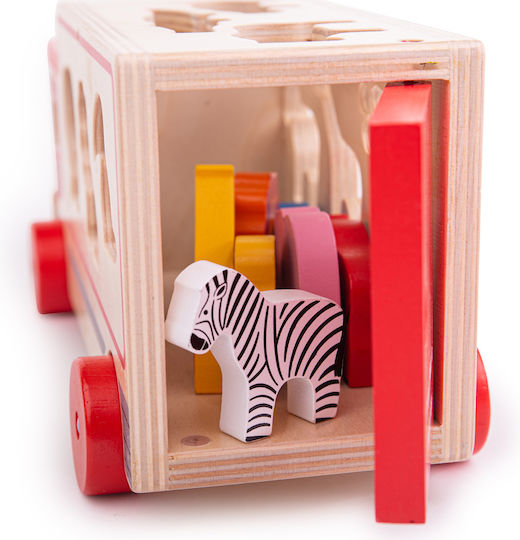 Big Jigs Shape Sorting Truck with Jungle Animals Wooden for 18+ Months