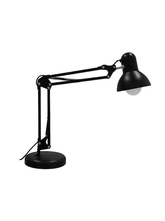 GloboStar Desk Bürobeleuchtung mit klappbarem Arm für E27 Lampen 15x67cm in Schwarz Farbe