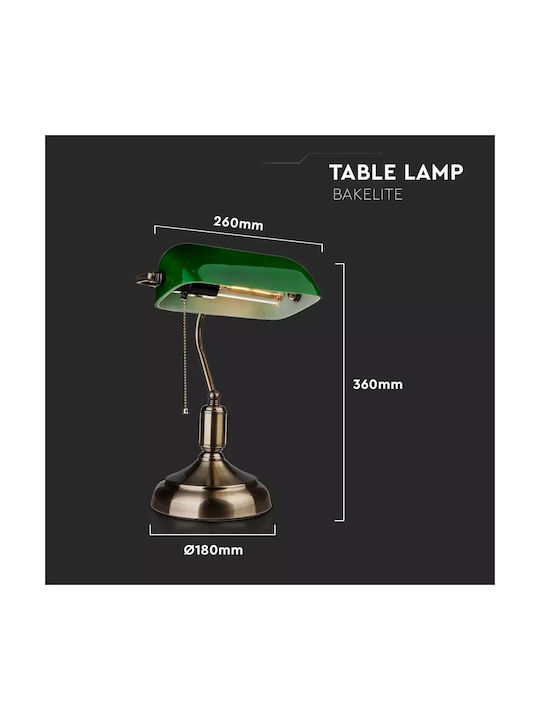 V-TAC Office Lamp for Socket E27 18x26x36cm in Green Color