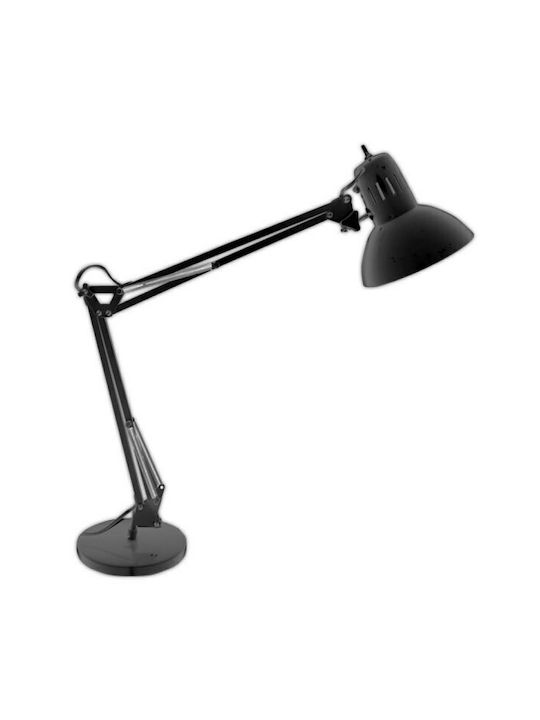 Aca Penna Office Lamp with Foldable Arm for Socket E27 in Black Color