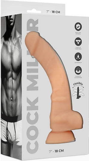 Cock Miller Cock Miller Silicone Density Articulable Cocksil Ρεαλιστικό Dildo με Όρχεις και Βεντούζα Flesh 18cm