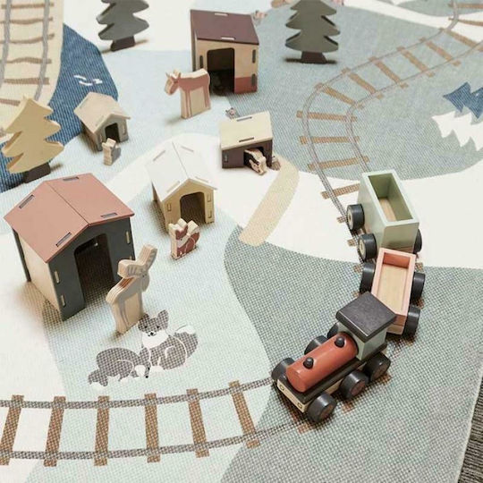 Kids Concept Превозно средство Train Edvin от дърво за 36++ месеца