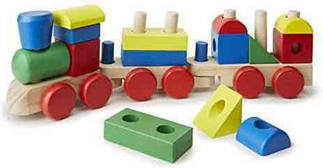 Melissa & Doug Stacking Toy Stacking Train made of Wood for 24++ Months