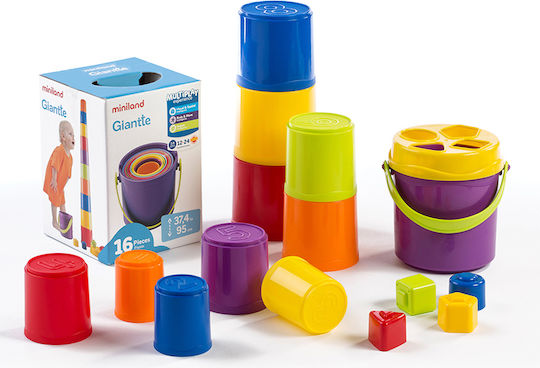 Miniland Stacking Toy Shapes Box & Pyramid for 24++ Months