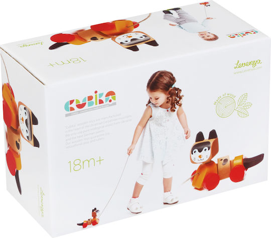 Cubika Pull-Along Toy Push & Pull Kitty made of Wood for 18++ Months