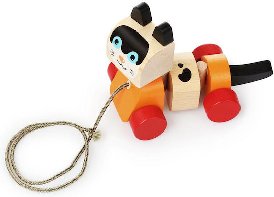 Cubika Pull-Along Toy Push & Pull Kitty made of Wood for 18++ Months