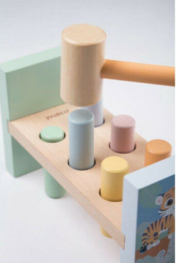 Joueco Hammer Toy The Wildies Family Pound a Peg made of Wood for 12++ Months