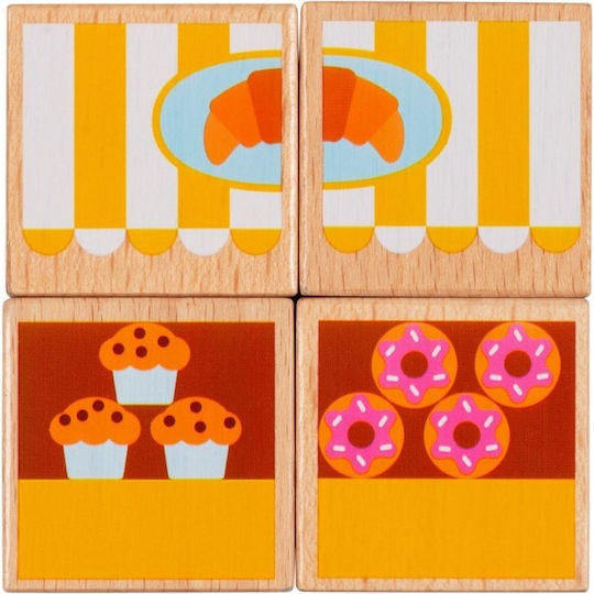 Lilliputiens Pull-Along Toy Tractable Puzzle Marius' Foodtruck made of Wood for 12++ Months