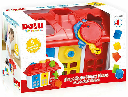 Dolu Παιχνίδι Ταξινόμησης Σχημάτων Shape Sorter Happy House with Lockable Doors για 12+ Μηνών
