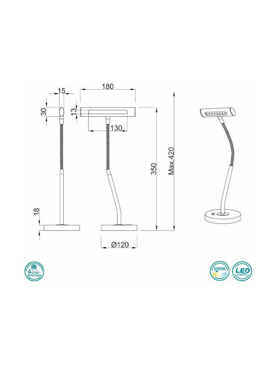 Trio Lighting Curtis LED Office Lamp with Flexible Arm in Bronze Color
