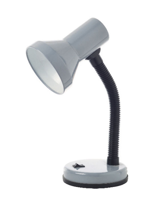 Aca Pavlova Office Lamp with Flexible Arm for Socket E27 in Silver Color
