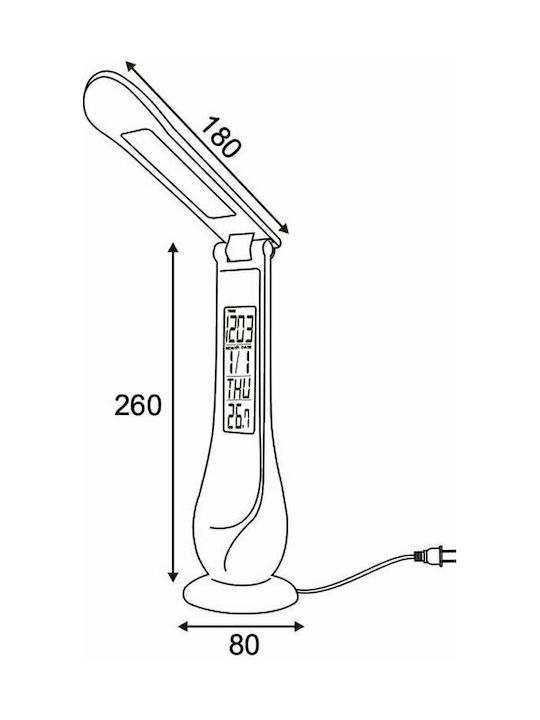 Aca LED Schreibtischlampe faltbar in Weiß Farbe