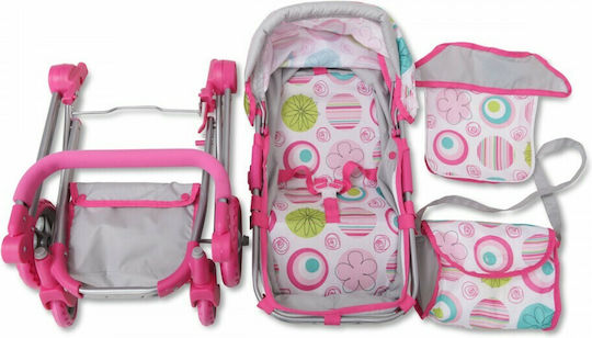 Cangaroo Doll Pushchair Pink Rose for 3+ Years