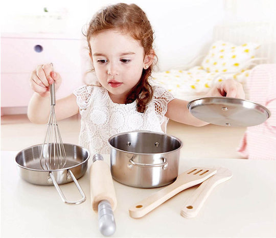 Hape Pots and Cooking Accessories Set for Ages 3+ 7pcs E3137