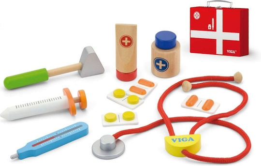 Viga Toys Медицински Комплект Куфарче За Лекар От Дърво За 3+ Години