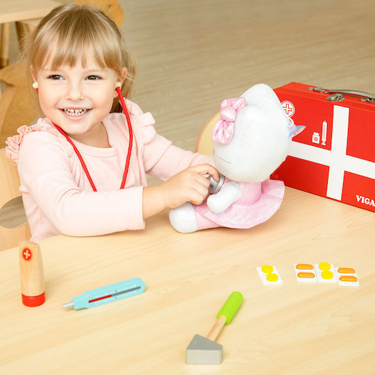 Viga Toys Медицински Комплект Куфарче За Лекар От Дърво За 3+ Години