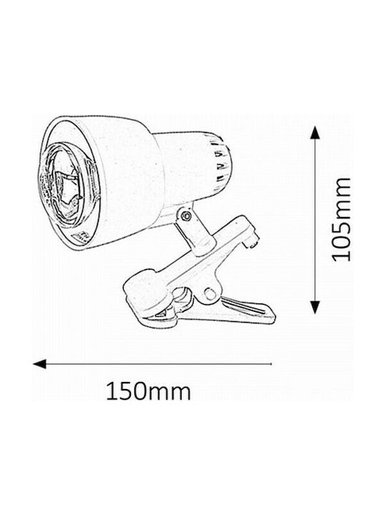 Rabalux Clip Office Lamp for Socket E14 and Clip in Pink Color