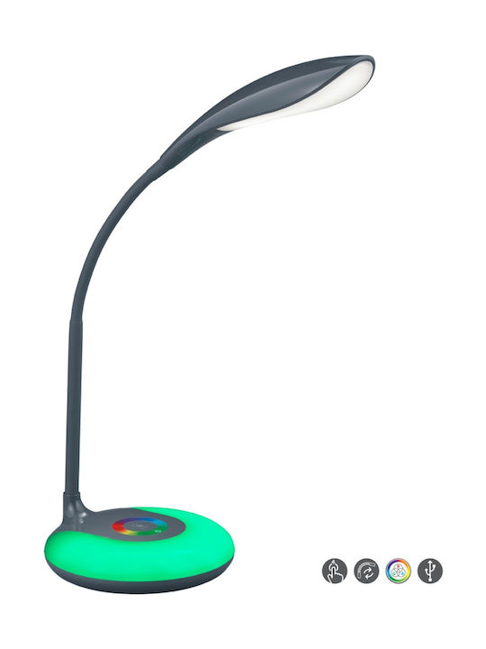 Trio Lighting Krait LED Schreibtischlampe mit flexiblem Arm in Gray Farbe