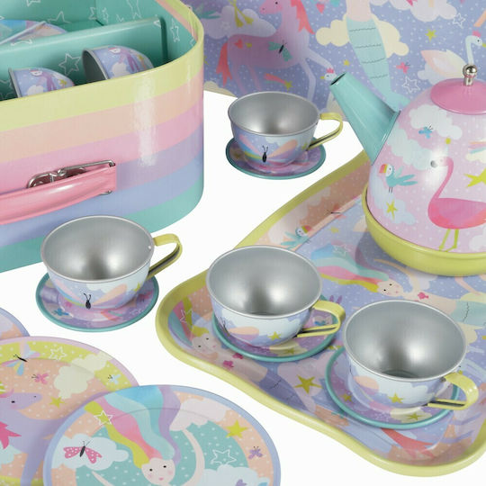 Floss & Rock Mermaid and Unicorn Tea Set in Suitcase for 3+ Years 15 Pieces