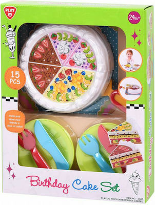 Playgo Cooking Toy / Kitchen Utensils Πολύχρωμη Τούρτα Γενεθλίων for 3+ Years Old 15pcs