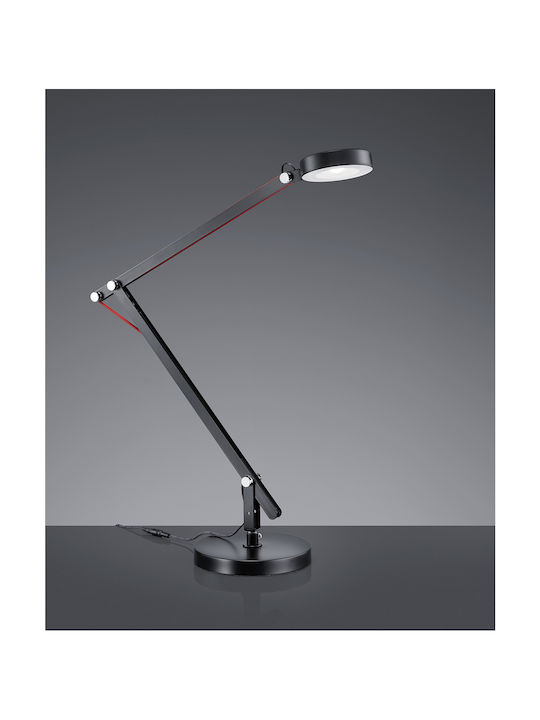 Trio Lighting Amsterdam LED Office Lamp with Foldable Arm in Black Color