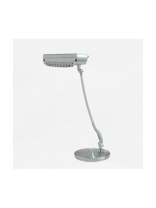 Sun Light Office Lamp with Flexible Arm for Socket E27 in Silver Color
