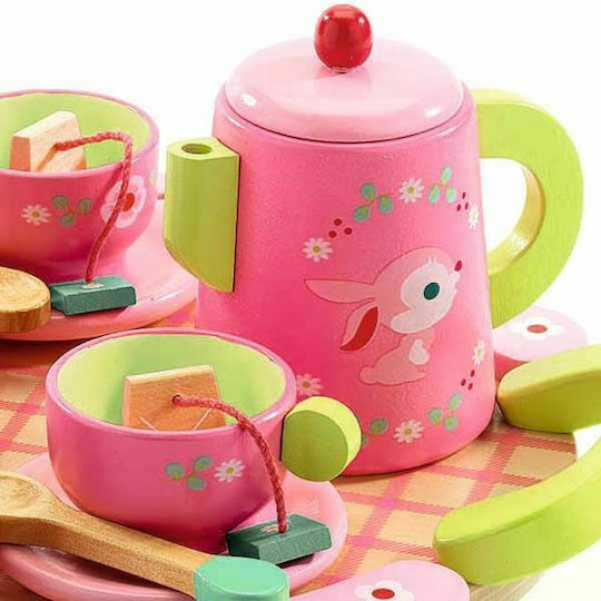 Djeco Pink Birthday Party Tray Wooden For 4+ Years