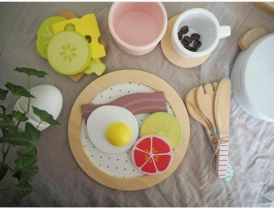 Jabadabado Children's Household Appliance Set Toaster with Breakfast Ingredients made of Wood