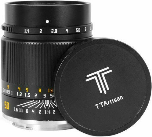 TTArtisan Full Frame Camera Lens 50mm F/1.4 Fixed for Canon R Mount Black