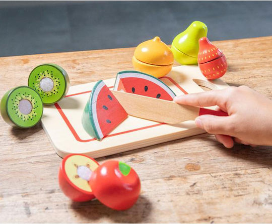 New Classic Toys Σετ 6 Φρούτων με Δίσκο από Ξύλο για 2+ Ετών 8τμχ