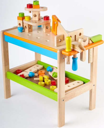 Pin Toys Wooden Carpenter's Bench with Tools for 3+ Years 48 cm