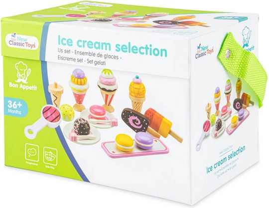 New Classic Toys Set Eiscreme aus Hölzern für 2+ Jahre 20 Stück