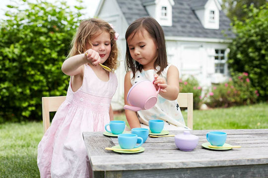 Green Toys Tea Set Toys for Ages 2 and Up 17 Pieces