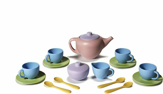 Green Toys Tea Set Toys for Ages 2 and Up 17 Pieces