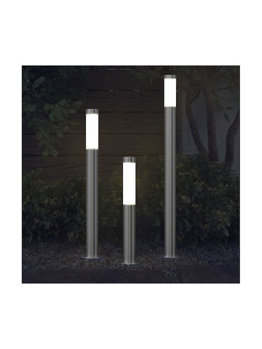 vidaXL Outdoor Floor Lamp Small Post 60W IP44 for E27 Socket Silver