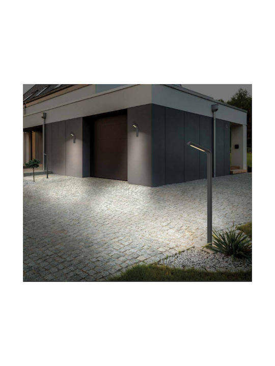 Zambelis Lights Outdoor Floor Lamp Small Post LED 10W with Warm White Light IP54 Black