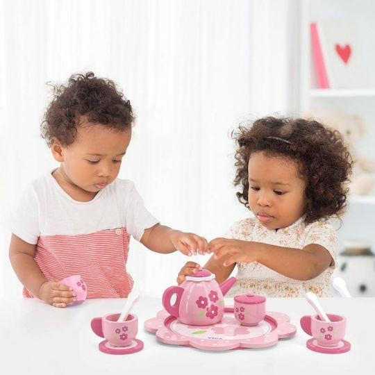 Viga Toys Teeservice-Spielzeug Teeservice-Set aus Holz 12Stück