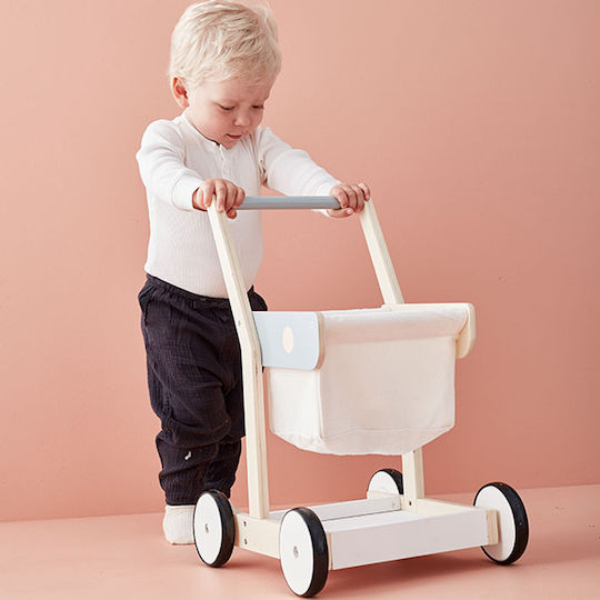 Kids Concept Cărucior Din Lemn Pentru Cumpărături Din Lemn Pentru 3+ Ani