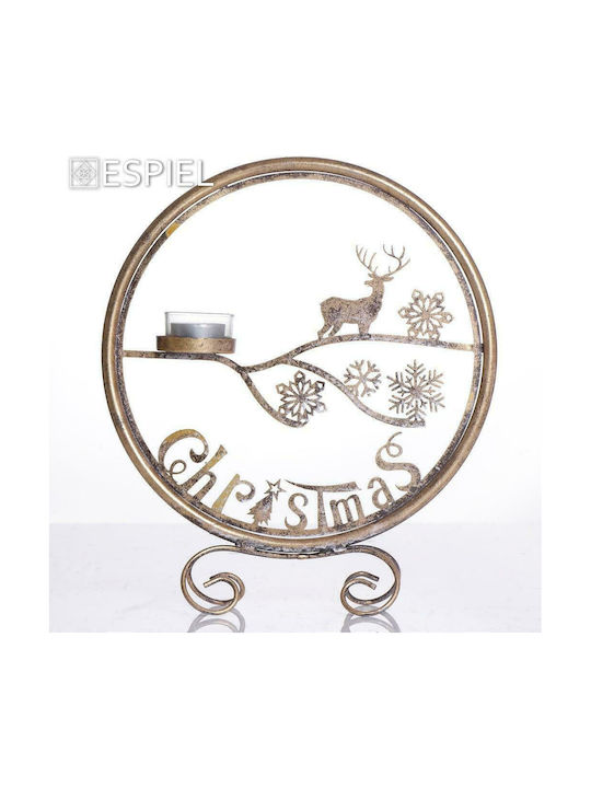 Espiel Christmas Metallic Gold Candlestick 31cm