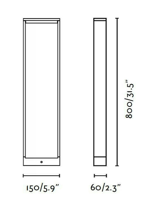 Faro Barcelona Alp Small Post Outdoor Floor Lamp 7W with Warm White Light IP54 Black