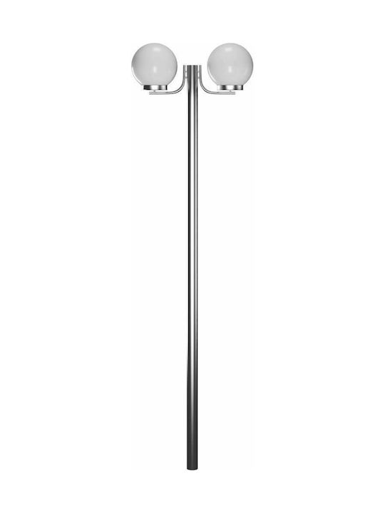 vidaXL Outdoor Floor Lamp Post for Exterior Space 60W IP44 for E27 Socket Silver