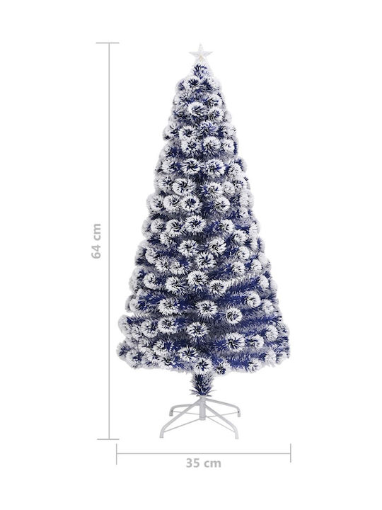 Christmas White Tree with Metallic Base, Built in Branches and LED Lighting H64pcs