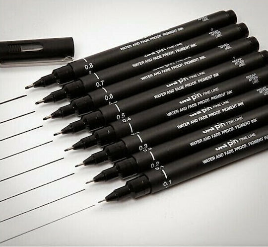 Uni-Ball Pin Line Μαρκαδόρος Σχεδίου Μαύρος 0.1mm