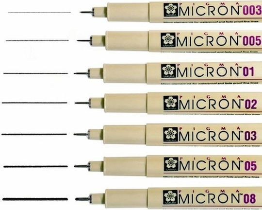 Sakura Pigma Micron 02 Μαρκαδόρος Σχεδίου Μαύρος 0.3mm