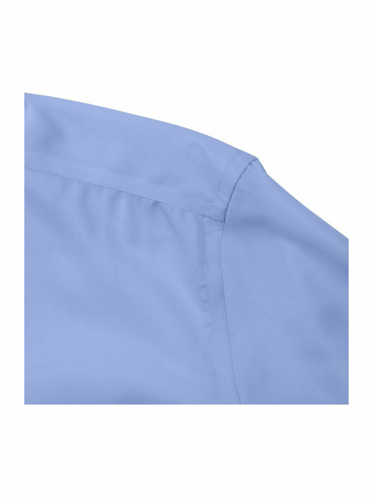 Long Sleeve Cotton Shirt In Narrow Fit Slim Light Blue Light Blue