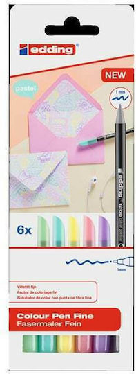 Edding 1200 Pastel Design Markers 1mm Multicolour 6pcs