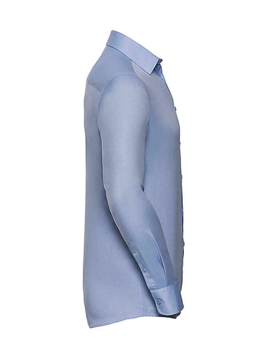 Long Sleeve Shirt in Regular Fit Light Blue / Light Blue