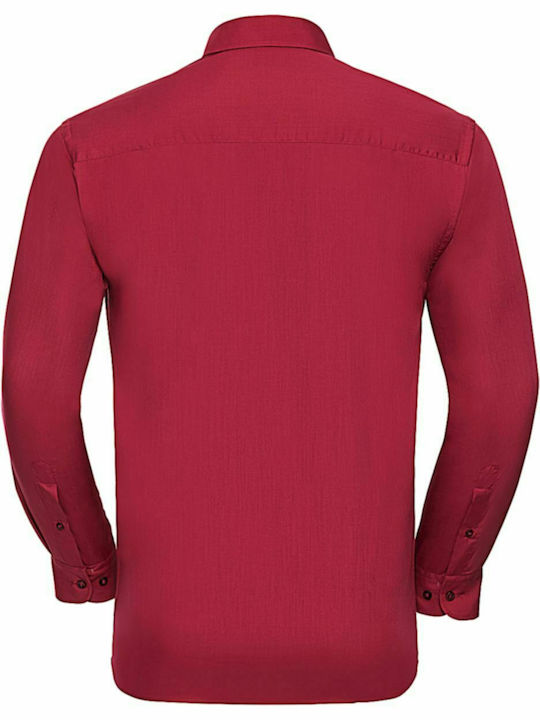 Russell Europe Men's Shirt Long Sleeve Cotton Red