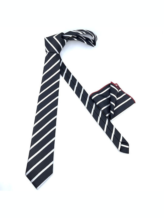 Legend Accessories Men's Tie Set Synthetic Printed In Black Colour